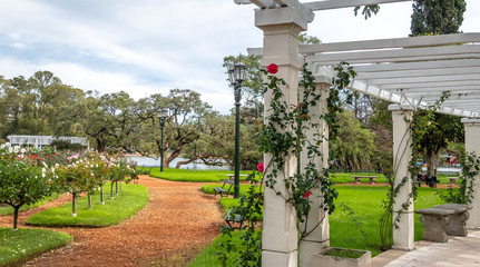 Lake Pergola at El Rosedal Rose Park at Bosques de Palermo (Palermo Woods) - Buenos Aires, Argentina