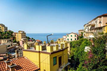 Horizontal View of  the Town of Riomaggiore.
