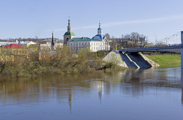 Fototapeta na wymiar The Dnieper River in Smolensk, Russia.