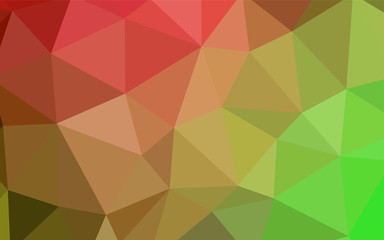 Light Green, Red vector triangle mosaic texture.