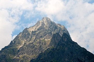 High Tatras Mountains. View of Ladovy stit from a ski and hiking Hrebienok resort located in the Tatra National park, Slovakia.