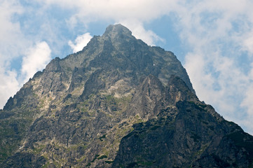 High Tatras Mountains. View of Ladovy stit from a ski and hiking Hrebienok resort located in the Tatra National park, Slovakia.