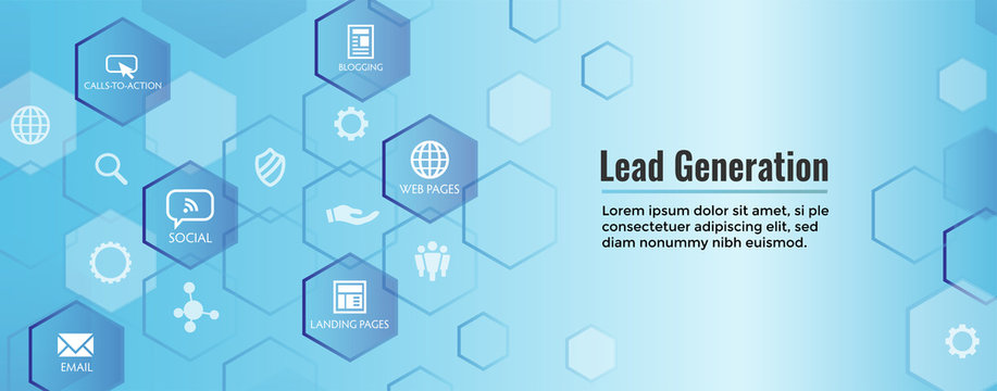 Lead Generation Web Header Banner - Attract leads for target audience to increase revenue growth and sales