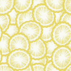 vector yellow lemon slices texture repeat pattern - 211306735