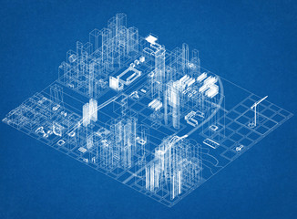 City Concept Architect Blueprint