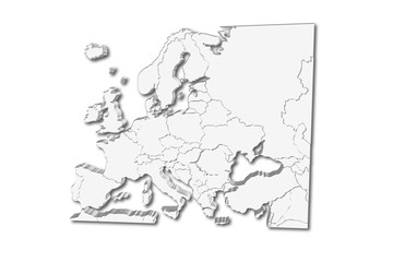 Fototapeta na wymiar Mapa blanco de Europa.