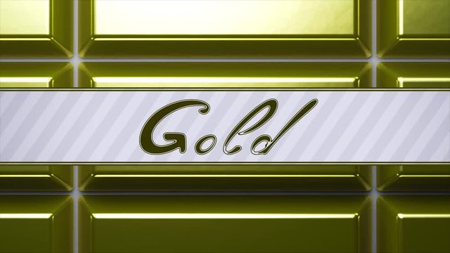 "Gold" on gold bullion. Looping footage with 4k resolution and encoder Prores 4444.