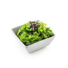 Wakame salad with seaweed and sesame seeds. © weyo