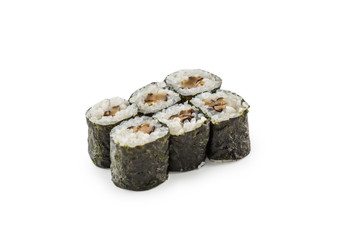 Portion of suhi rice maki japanese cuisine.