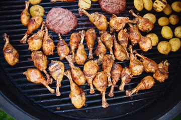 Grilled chicken thighs marinated and basted in a mixture of guava jam, sauce and seasonings