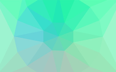 Fototapeta na wymiar Light Green vector gradient triangles template with a gem in a centre.