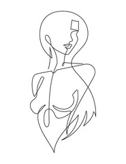 Female Figure Continuous Vector Line Art 7