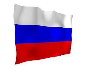 Waving flag of the Russian Federation. The National. State symbol of the Russia. 3D illustration