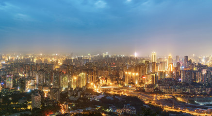 Fototapeta premium Modern city night scene, Chongqing, China