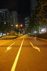 Tokyo,Japan-June 28, 2018: Shinjuku area is the busiest one in Japan, but it is almost empty then, maybe due to a famous soccer match.
