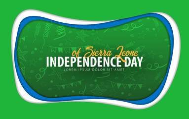 Sierra Leone. Independence day greeting card. Paper cut style.