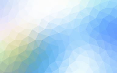 Light Blue, Green vector shining triangular backdrop.