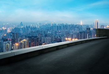 Fototapeta premium Highway and city modern architecture in Chongqing