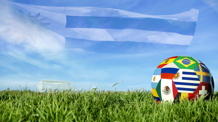 Uruguay team soccer ball for russia sport event