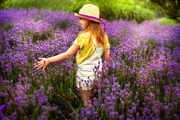 Little girl with lavender