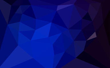 Dark BLUE vector abstract mosaic backdrop with a heart in a centre.