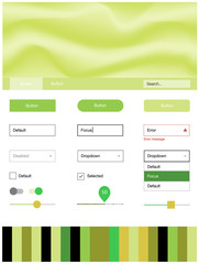 Light Green, Yellow vector design ui kit with curved circles.
