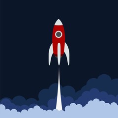 Business startup launch concept, Rocket icon