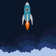 Business startup launch concept, Rocket icon