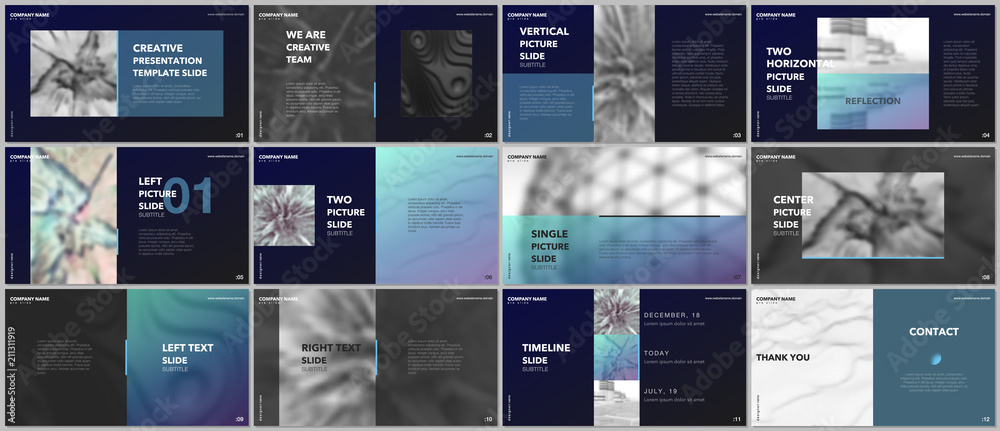 Canvas Prints minimal presentations design, portfolio vector templates with elements on black background. multipur