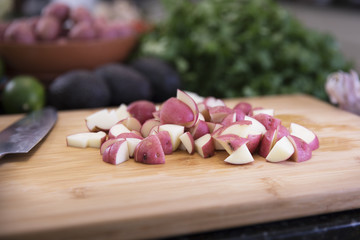 Cut Red Potatoes
