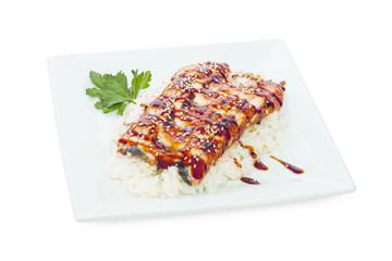 hot dish on a white background