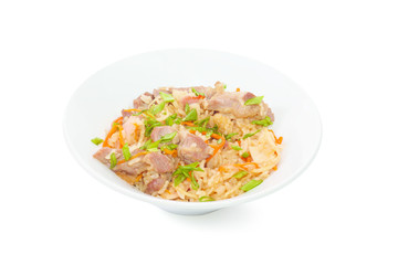 hot dish on a white background