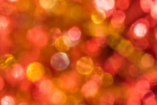 Abstract Irridescent Colorful Bokeh Background, Glowing Circles.