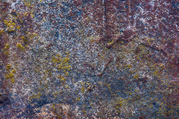 Iron old antique background of dilapidated metal with blue paint in grunge rustic style