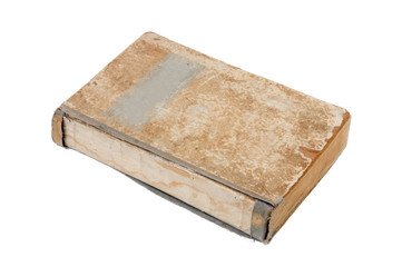 Old book isolated on white background. Front view.