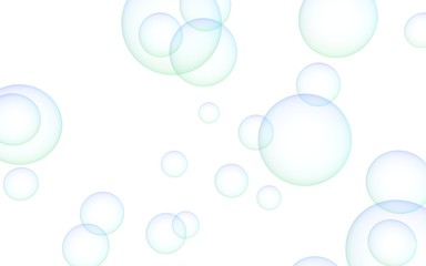 Light pastel colored background with pink bubbles. Wallpaper, texture blue balloons. 3D illustration