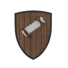 Knights Templar Shield on white. 3D illustration
