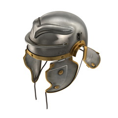 Roman Centurion Helmet on white. 3D illustration