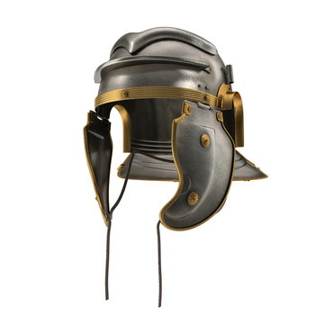 Roman Centurion Helmet on white. 3D illustration