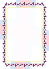 Frame and border of ribbon with Faroe Islands flag, template elements for your certificate and diploma. Vector