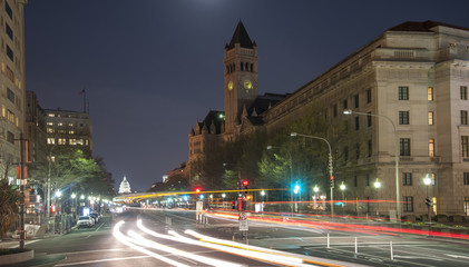 Fototapeta na wymiar Pennsylvania Avenue in DC at night