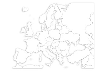 Mapa blanco de Europa.