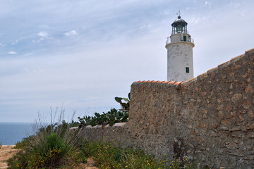 Fototapeta na wymiar La Mola lighthouse in the Formentera Island. Spain