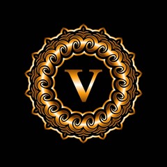 Luxury Letter V Crest Logo