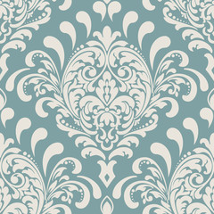 Vector damask seamless pattern element. Classical luxury old fashioned damask ornament, royal victorian seamless texture for wallpapers, textile, wrapping. Exquisite floral baroque template.