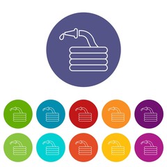 Obraz premium Water hose icons color set vector for any web design on white background
