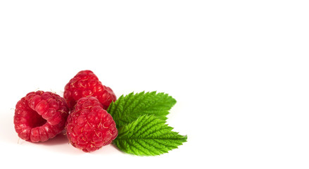 Sweet raspberry isolated on white background cutout