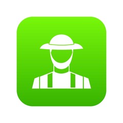 Farmer icon digital green for any design isolated on white vector illustration
