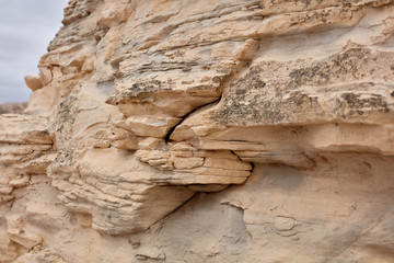 Close up detail of eroded weathered limestone