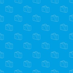 Suitcase pattern vector seamless blue repeat for any use